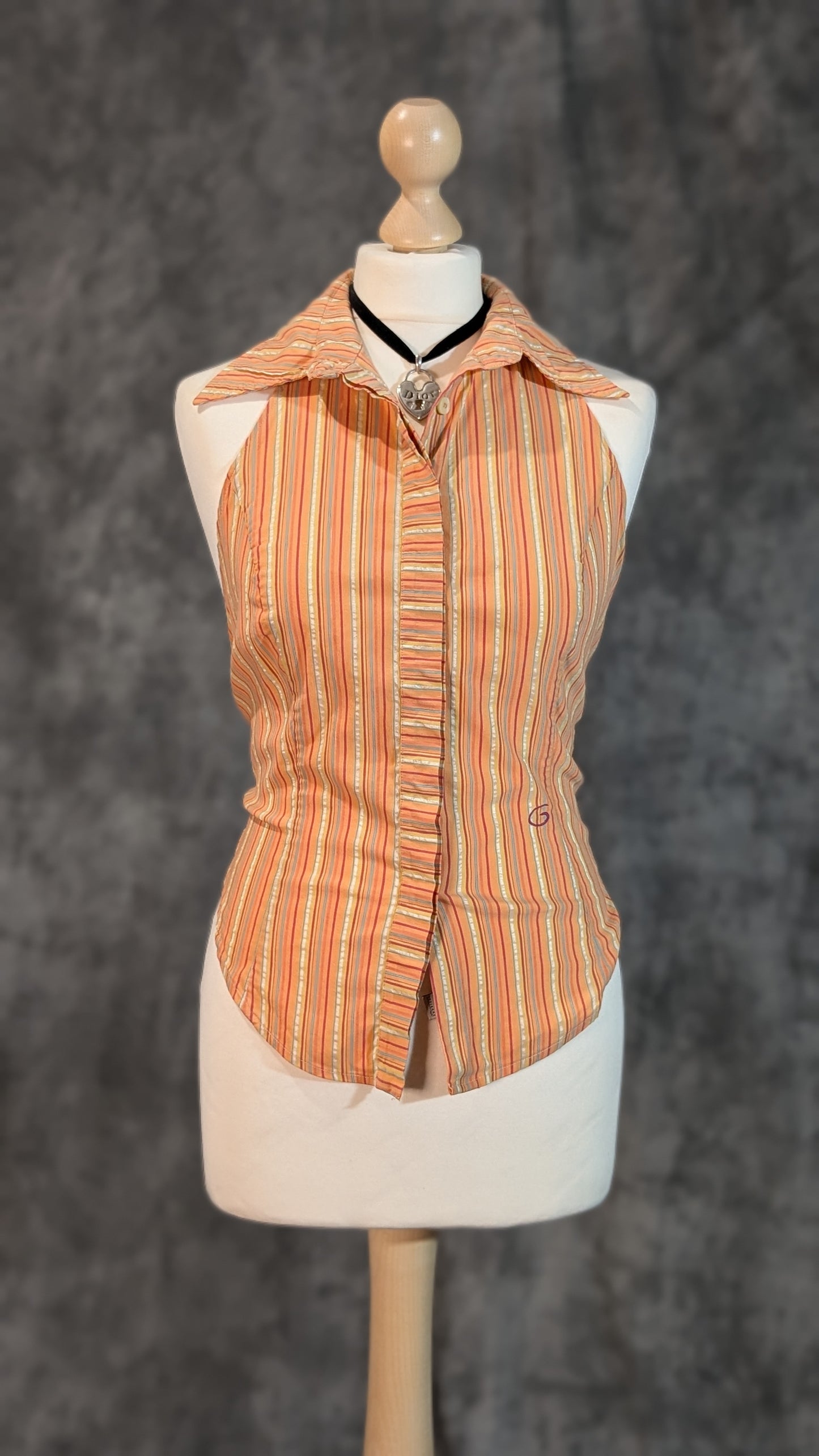 Orange Zest '90s Club Collar Halter – GIGLI