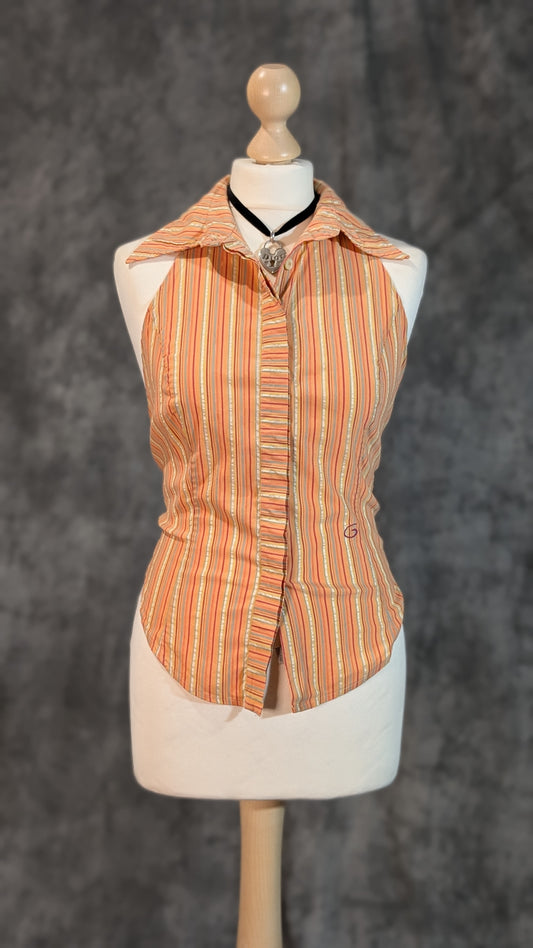 Orange Zest '90s Club Collar Halter – GIGLI